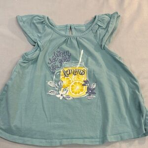 Isaac Mizrahi - 2T Kids Green Shirt with Lemon Print